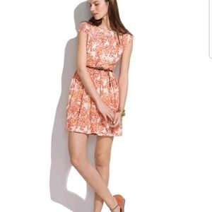 Madewell Painted Lace Bloom Cap Sleeve Sheath Dress Size 0
